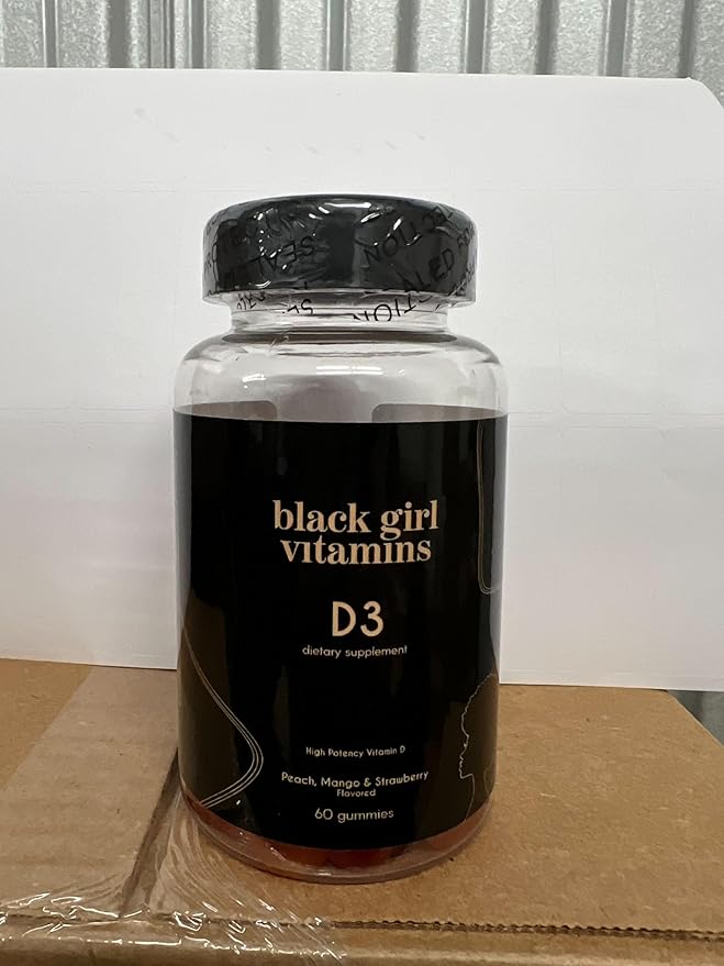 Black Girl Vitamins - Vitamin D3 Gummies, for Immune, Energy, and Bone Support, 2000IU (50mcg) Vitamin D per Serving, Gluten-Free Vitamin D Gummies, 60 Count (2-Pack)