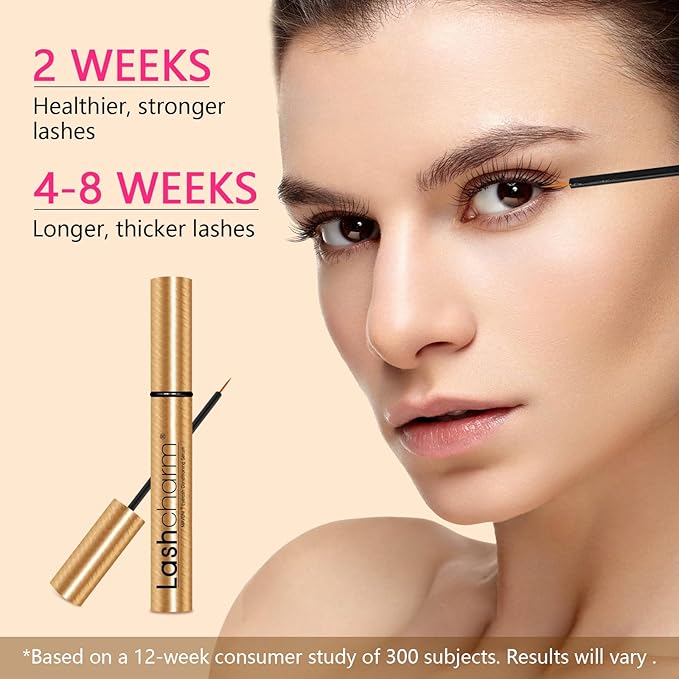 Lash Enhancing Serum, Women's Advanced Cosmetics, Eyelash Growth Serum, Promote Longer, Fuller, and Denser Eyelashes, Fast and Effective (Frosted Gold, 0.17 Fl Oz (Pack of 1))