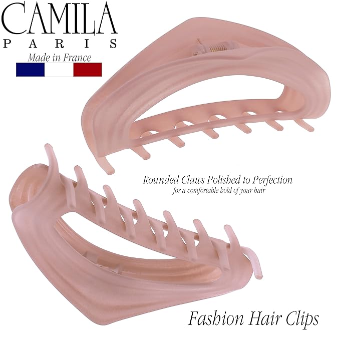 Camila Paris CP3529 French Hair Clip for Women, Pink, Girls Hair Claw Clip Jaw Fashion Durable and Styling Hair Accessories for Women, Luxury Ladies Strong Hold No Slip Grip Clamp, Made in France