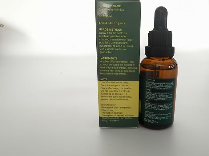 Biotin Hair Growth Serum for Hair Loss Regrowth Treatment for Women & Men, 100% Pure Natural Ginger Essential Oil, 2 Fl Oz / 30ML (2 PCS)