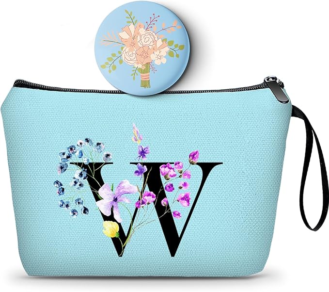 Birthday Inspirational Bridesmaid Proposal Team Small Gifts for Women Mom Aunt Teacher Sister Coworkers Makeup Cosmetic Bag Travel with Mirror Mothers Day Christmas Graduation W
