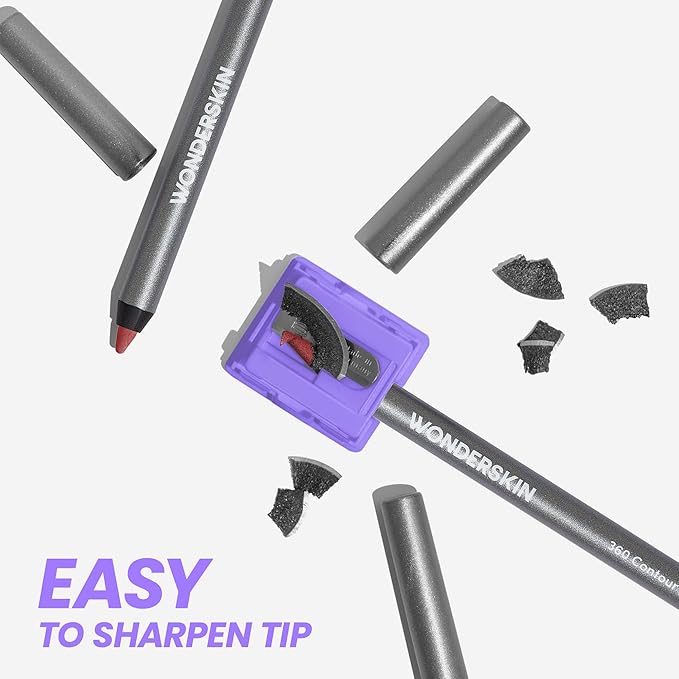 Wonderskin Lipliner Pencil - 360 Contour Lipliner, Long Lasting, Sharpenable, Waterproof and Transfer-Proof Brown Lip Liner Pencil (Saddle)