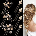 7 Pieces Wedding Hair Pins Gold Leaf Bride Headpiece Pearl Wedding Hair Styling Pins Hair Accessories Flower Hair Accessories for Brides Bridesmaids Girls