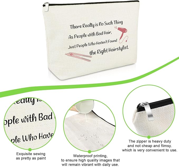 Hairdresser Appreciation Gifts for Hairstylist Makeup Bag Hair Stylist Thank You Gift for Women Hair Dresser Birthday Retirement Presents Cosmetology Graduation Presents for Cutter Cosmetic Pouch