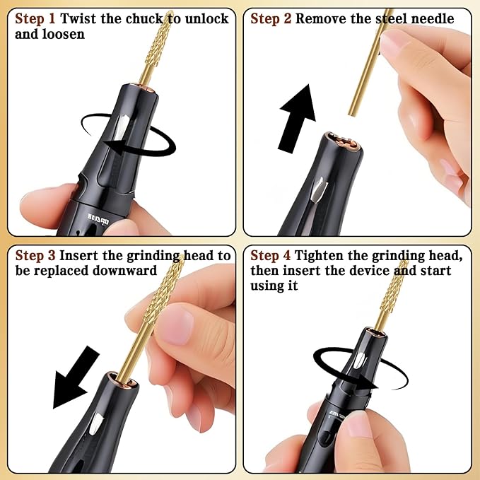 2Pcs 3/32" Cuticle Bit Gel Remover Drill Bit, Remove Dead Skin Small Cone Clean Medium Grit Carbid Professional Manicure Tool for Electric Nail Drills Conical Accessories for Home Use Nail Salons