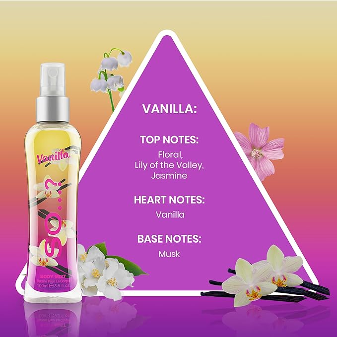So...? Vanilla Body Mist for Women - 3.5 oz Body Mist - Pack of 2