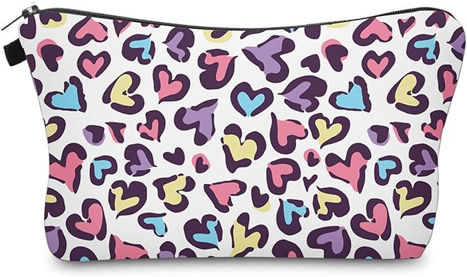 Cute Travel Makeup Bag Cosmetic Bag Small Pouch Gift for Women (Heart)