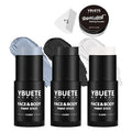 Black White Grey Face Body Paint Stick Set with Translucent Setting Powder and 3 Sponges, Professional Full Coverage Face Painting for Adults Halloween Cosplay SFX Skeleton Monster Makeup
