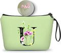 Birthday Thank You Appreciation Monogrammed Gifts for Mom Aunt Teacher Sister Friend Coworkers Bride Bridesmaid Makeup Cosmetic Bag with Mirror Mothers Day Christmas Graduation U