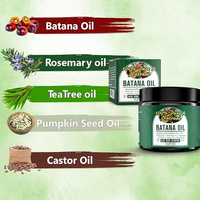 5-in-1 Batana Oil for Hair Growth | Liquid Blend with Rosemary, Pumpkin, Tea Tree, Castor Oil - 180mL (6.3 fl.oz)