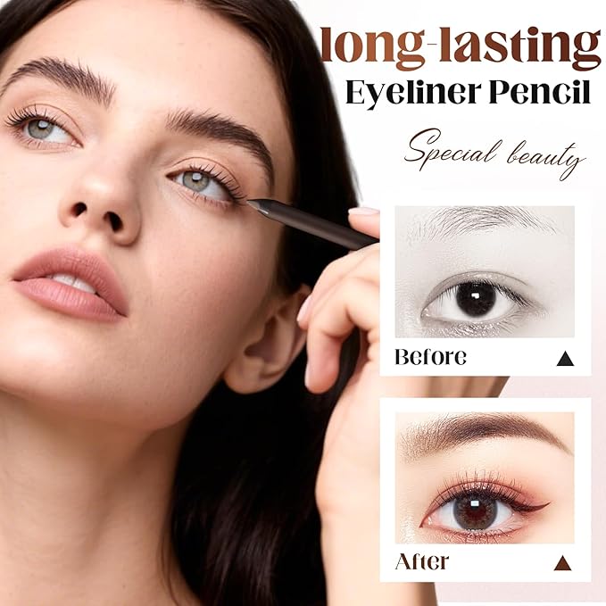 Eyeliner Pencil, Long Lasting Smudge-Proof Professional Eyeliner, Smooth and Easy to Apply, Effortlessly Create Any Look (Plum Color)