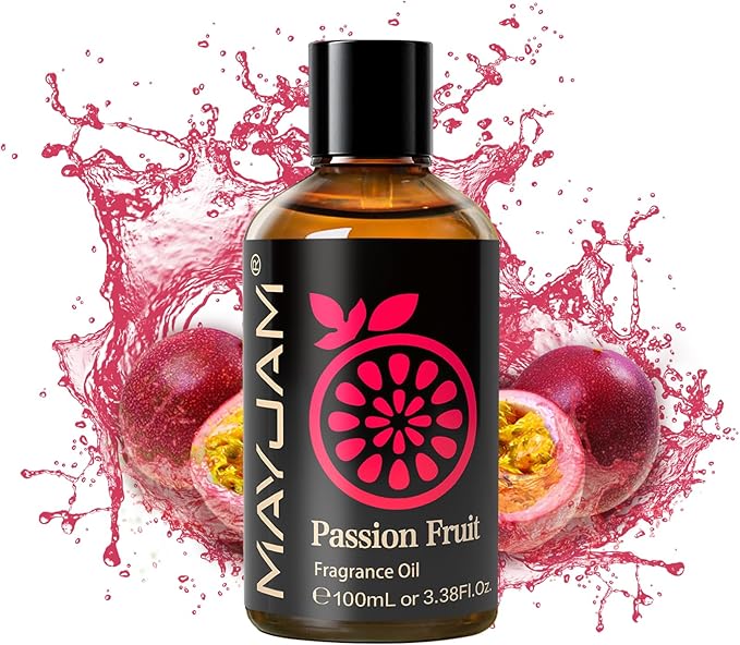MAYJAM 100ML/3.38FL.OZ Passion Fruit Fragrance Oils with Glass Dropper, Essential Oils for Diffusers for Home, Long Lasting Scented Oils for Diffusers Soap Candle Making
