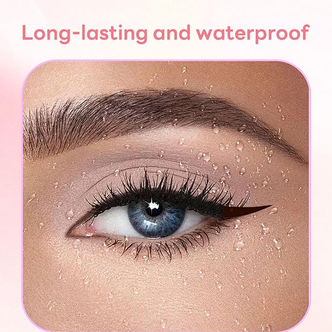 Two-piece Rotary Eyeliner Stamp Set - Quick Shaping Tool, Marks Left and Right Eyes, Smudge-Proof and Long-Lasting, Suitable for Beginners and Makeup Artists (Black & Brown)