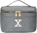EURYNOME Makeup Bag with Custom Letter X, Water-Resistant Travel Organizer Pouch, (8.3x5.1x5.1 Inch) Cosmetic Case for Women