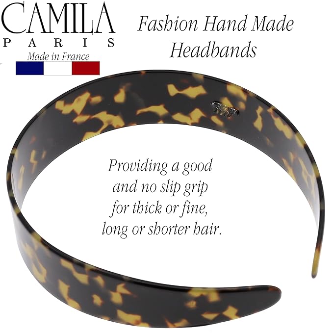 Camila Paris CP3460 French Headband for Women, Handmade Tokyo, Strong Hold Grip Women's Hair Band, Ligth and Very Flexible, No Slip and Durable Styling Girls Hair Accessories, Made in France