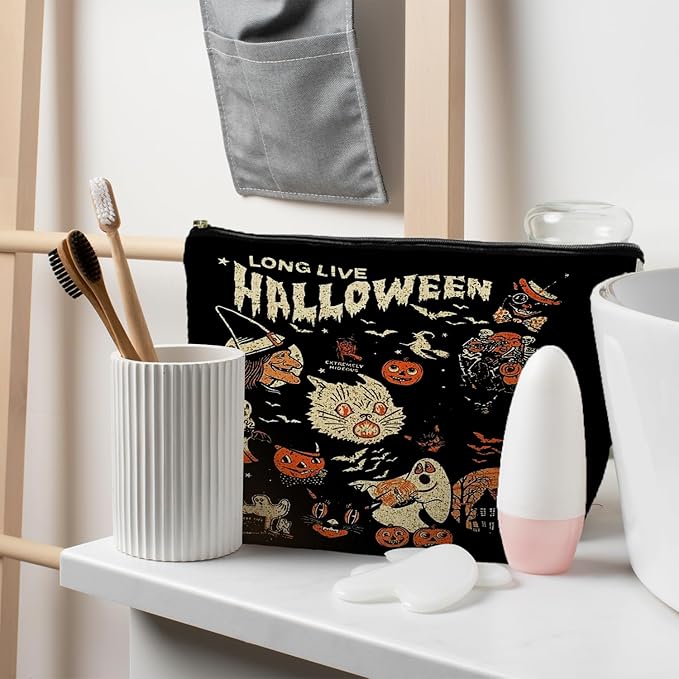 Halloween Witch Makeup Bag, Halloween Gifts for Women, Witchy Gifts for Women, Witch Stuff, Long Live Halloween Makeup Pouch