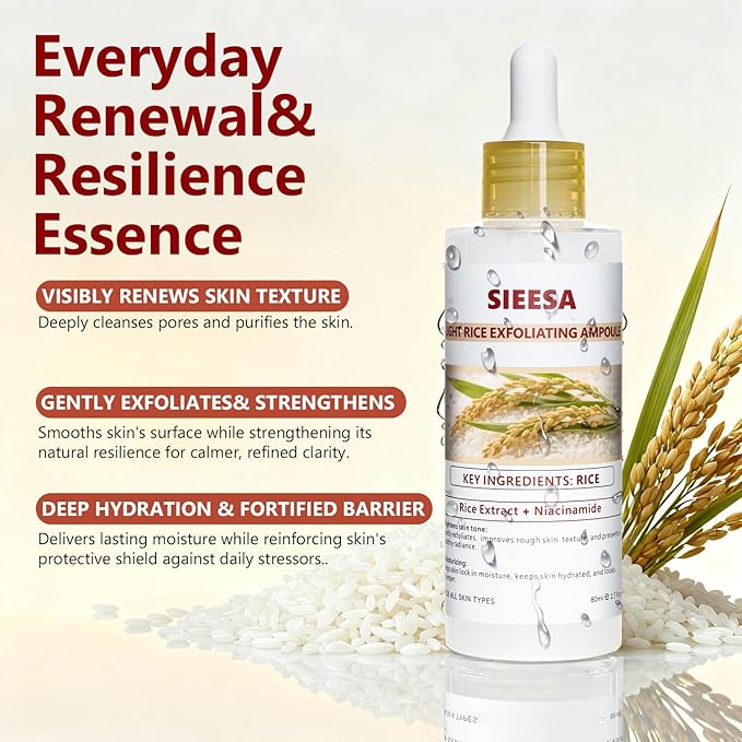 Peel Shot Glow White Rice Peeling Ampoule, Fermented Rice Extract Formula for Gentle Exfoliation, Soothes & Hydrates, For Various Skin Types (2.7 fl oz)