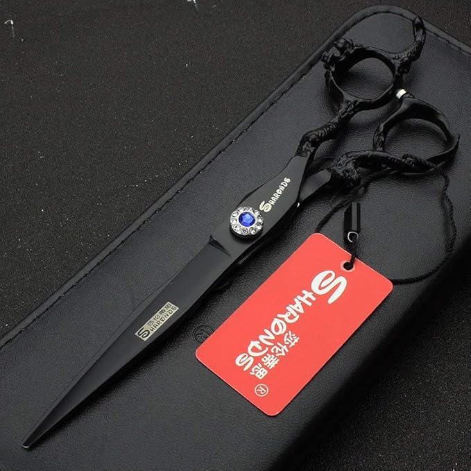7 inch salon personalized scissors 19 cm cool black salon hair styling hair scissors stainless steel hair tools