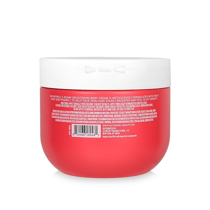 NATURE WELL Beamy Brightening & Moisturizing Body Cream, Lightweight & Quick-Absorbing Formula to Help Improve Tone & Texture, Scented with Black Currant, Jasmine & Vanilla Woods,12 Oz