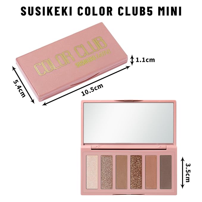 6 Colors Mini Eyeshadow Makeup Palette Caramel & Bronzed Neutral Tone Eye Shadow Matte & Shimmer Nude Make Up Pallet with Mirror Blendable Highly Pigmented Travel Size Gift Kit 05
