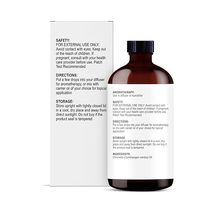 Majestic Pure Citronella Essential Oil with Glass Dropper - 4 Fl Oz - 100% Pure and Natural Citronella Oil - Premium Grade Essential Oils for Diffuser, Aromatherapy, Soap and Candle Making