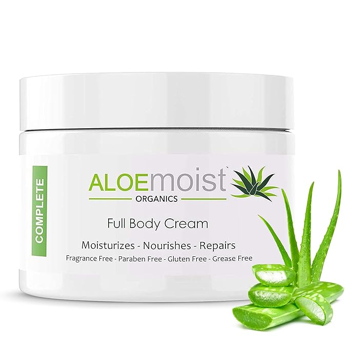 Organic Aloe Vera Lotion - Face & Body Moisturizing Cream with Natural Aloe Vera, Vitamin E Oil, Vitamin C, Retinol Cream, Shea Butter – Anti Aging Face Moisturizer for Women, Dry Skin (4 oz)