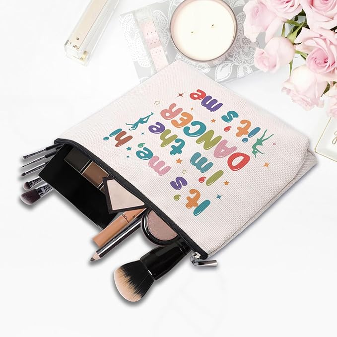 Dance Dancer Gifts Makeup Bag, Birthday Gifts for Dancers, Dance Bag Stuff for Women, It's Me Hi I'm The Dancer Cosmetic Bag, Dancing Teammate Gift for Women