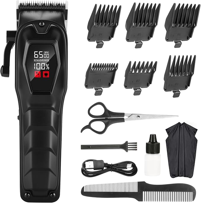 Hair Clippers for Men Professional Hair Trimmer Cordless Rechargeable Powerful Beard Trimmer Hair Cutting Grooming Tool