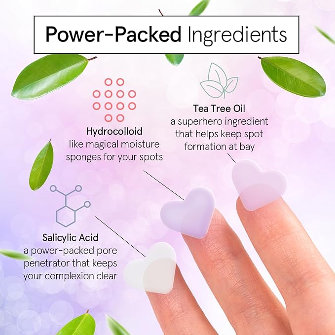 grace & stella Award Winning Pore Strip - Pimple Patches for Face - Heart Hydrocolloid Zit Stickers that Help Soothe & Conceal Breakouts - Cute Patches - Dermatologist-Tested, Vegan (Heart, 72 Count)