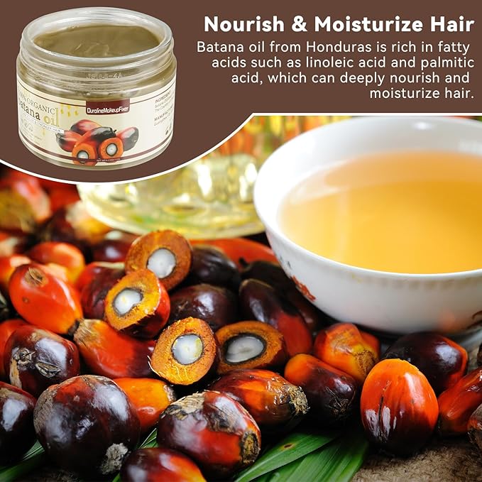 100% Unrefined Raw Batana Oil for Hair Growth,Dr. Sebi Batana Oil from Honduras,Natural Hair Growth Oil Prevents Hair Loss,Repair Damaged Hair.Eliminates Split Ends for Men & Women 4.23 OZ