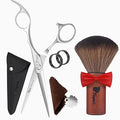 Fagaci Professional Hair Scissors Extremely Sharp & Barber Brush Neck Duster Set, Hair Cutting Scissors Professional, Hair Shears & Barber Neck Duster Brush for Hair Cutting, Barber Scissors Set