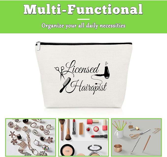 Hair Stylist Gifts Hairdresser Makeup Bag Hairdresser Appreciation Gifts for Hairstylist Coworkers Thank You Travel Bag for Salon Barber Christmas Graduation Present for Hair Stylist Cosmetic Pouch
