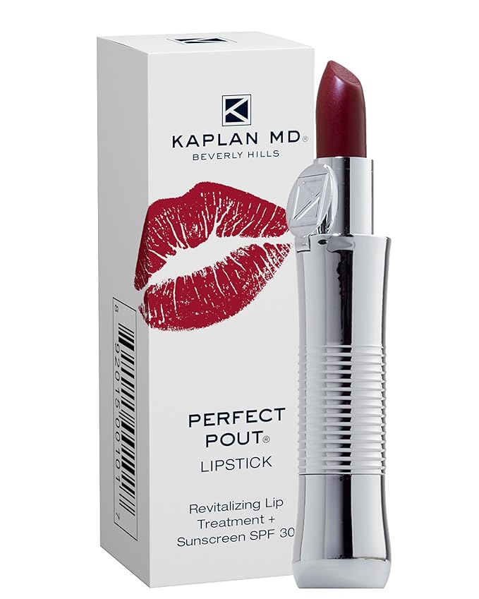 KAPLANMD Perfect Pout SPF Lipstick – Anti-Aging Lipstick with SPF 30, Hyaluronic Acid & Maxi-Lip Peptide – Moisturizing Color for Dry Lips – Non-Sticky Cruelty-Free Formula – RODEO