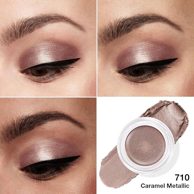 Single Cream Eye Shadow,Caramel Metallic Glitter Shimmer Natural Monochrome Eyeshadow Palette,Waterproof,Long Lasting Naturing-Looking,Vegan & Cruelty-Free,710