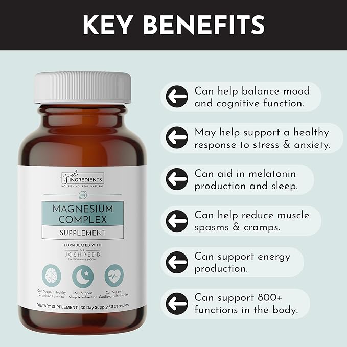 Magnesium Complex – 60‑Capsule Five Bioavailable Magnesium Forms (Aquamin® Sea Minerals, Malate, Orotate, Taurate, Bisglycinate) – Supports Relaxation, Sleep, Mood, Heart & Nervous System