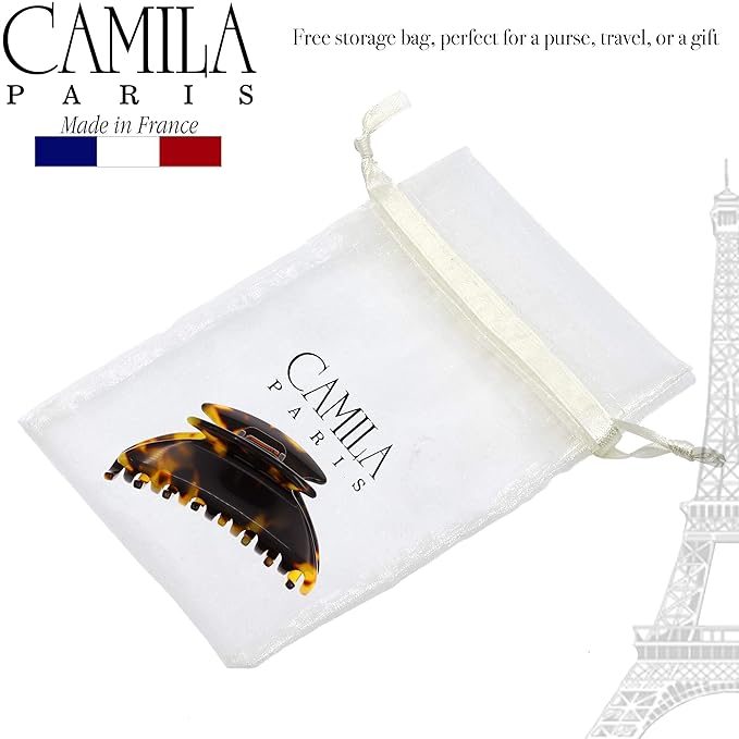 Camila Paris CP2470 French Hair Clip for Women, Small Handmade, Tokyo, Girls Hair Claw Clips Jaw Fashion Durable Styling Hair Accessories for Women, Strong Hold No Slip Grip. Made in France
