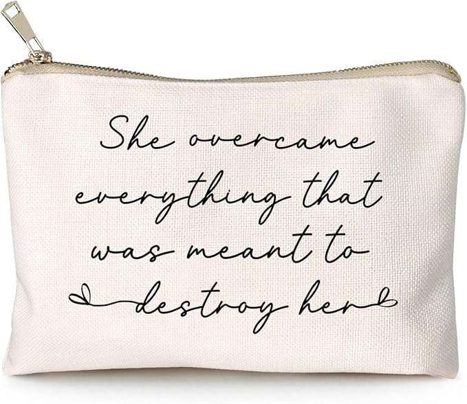 She Over Came Everything That Was Sent To Destroy Her Makeup Bag Women Empowerment Gift To Girl Boss Strong Women Female Empowerment Gift