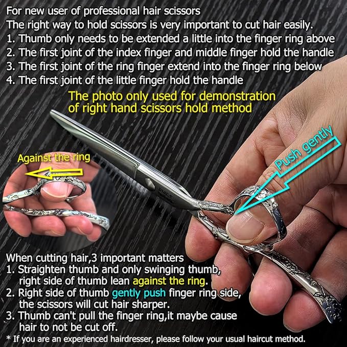 Hair Scissors 6 Inch Professional Barber Hair Cutting Scissors hairdresser haircut scissors 440C Barber Shears Rose handle KINSARO for Hairdresser Barbershop or Home Use