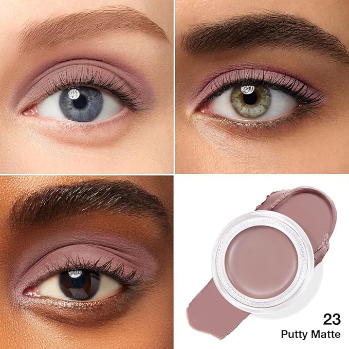 Single Nude Cream Eye Shadow,Putty Matte Natural Monochrome Eyeshadow Palette,Waterproof,Long Lasting Naturing-Looking,Vegan & Cruelty-Free,23