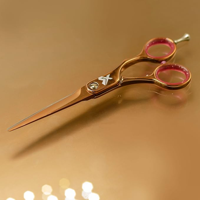 Cricket Shear Xpressions 5.75" Professional Hair Cutting Scissors - Barber Scissors, Japanese Stainless Steel, Comfort Silencer, Ideal for Stylists and Home Use, Hey Rosie - Rose Gold