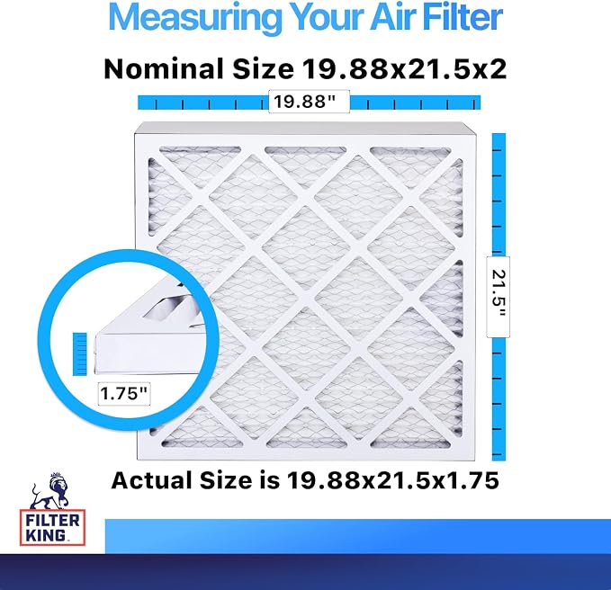 Filter King 19.88x21.5x2 Air Filter | 12-PACK | MERV 8 HVAC Pleated A/C Furnace - Image 2