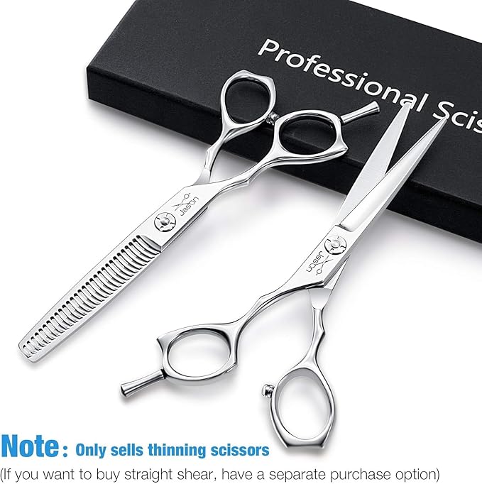 JASON 6 Inch Left Handed Barber Hair Cutting Scissors Professional Salon Shears Razor Edge Hairdressing Scissor Japanese Stainless Steel Thinning Haircut Shear for Men Women Christmas Gift