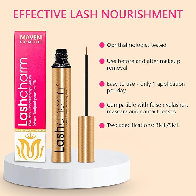 Lash Enhancing Serum, Women's Advanced Cosmetics, Eyelash Growth Serum, Promote Longer, Fuller, and Denser Eyelashes, Fast and Effective (Gold, 0.1 Fl Oz (Pack of 1))
