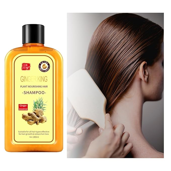 Ginaday Instant Ginger Hair Regrowth Shampoo, Ginger Anti-Fall Shampoo for Hair Growth, Anti-Hair Loss Hair Shampoo (1Pcs 9.47FL.oz/280ML)