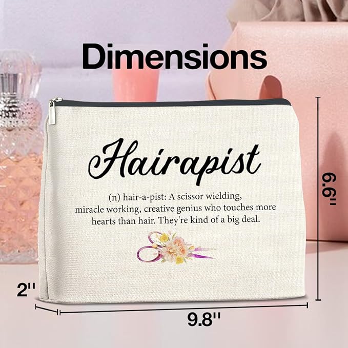 Hairstylist Makeup Bag Gifts for Hair Stylist Hairdresser Hairapist Cosmetic Bag Zipper Makeup Pouch