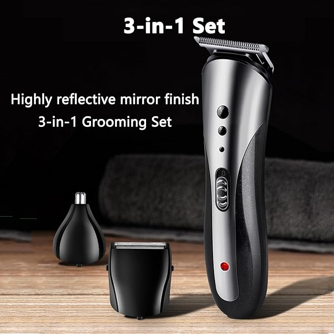 Trimmer for Men, Men's Beard Trimmer, Hair Clippers, Nose Hair Clippers, 3 in 1 Men's Grooming Kit for Smooth, No-Nick Shaving, Lightweight with USB Rechargeable, Men Gift
