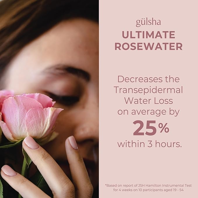 GULSHA ULTIMATE ROSEWATER, Natural Rosa Damascena Flower Water, Cleanses, Nourishes and Tones Skin, Restores Radiance to Your Skin, Free from Chemicals, 100% Natural Glow Rose Essence, 250ml/8.45fl oz