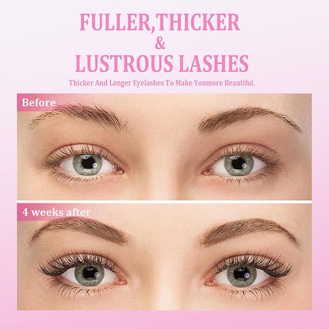 Eyelash Growth Serum with Natural Formula，Lash By Maya Serum Gentle & Vegan，Lash Essence for Eyelash Growth: Achieve Longer, Thicker, and Fuller-Looking Lashes 0.18Fl Oz (5.5ml)