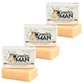 Grown Ass Man Co. - Solid Shampoo Bar Rich Lather 3 in 1: Hair, Beard & Body Wash - Plastic Free & Eco-Friendly, Natural & Organic Clean for All Hair Types, 4oz Bar (Campfire King, 3-Pack)