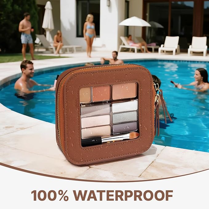 Small Clear Makeup Bag Travel Cosmetic Case, Portable Make Up Organizer Traveling Compact Car Bag for Essentials Transparent Toiletry Bag with Zipper